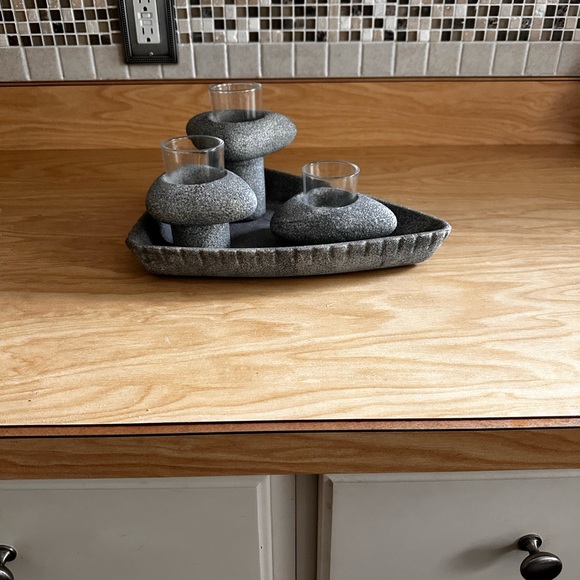 PartyLite Living StonesTextured Gray candle Decorative home decor - Picture 12 of 17